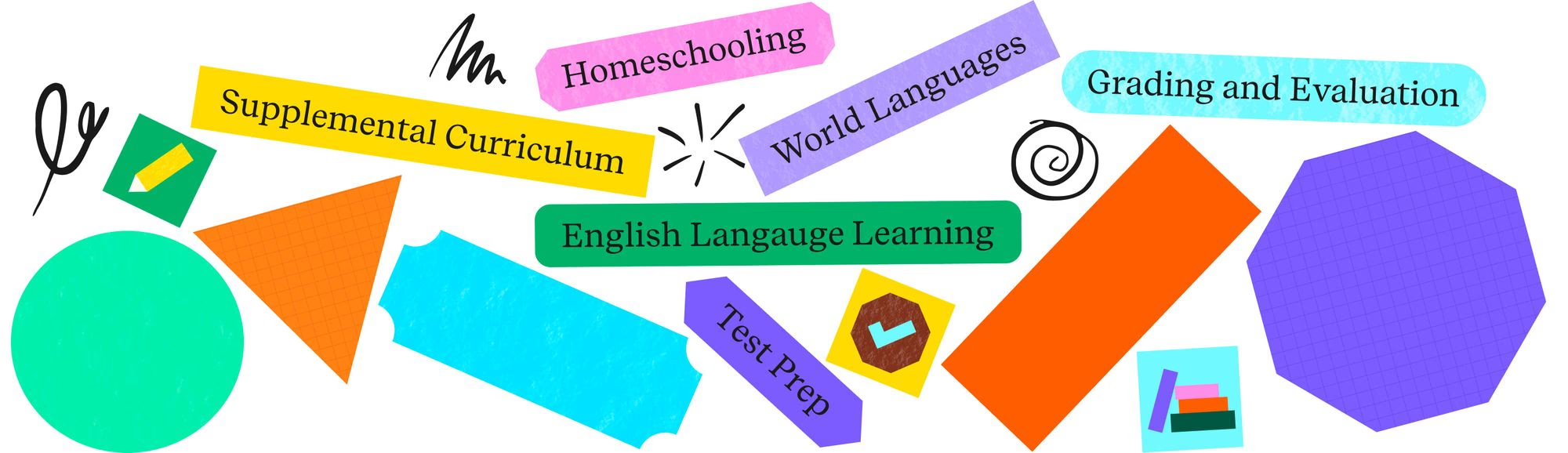 Subject coverage across homeschooling, world languages, English language learning, test prep, and more